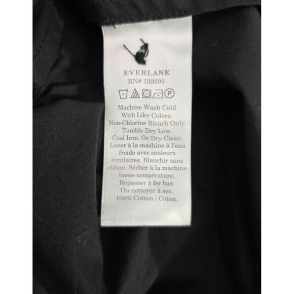 Everlane (Defect) The Easy Button Front Skirt Large Black Midi Skirt Side Slits - Picture 12 of 12